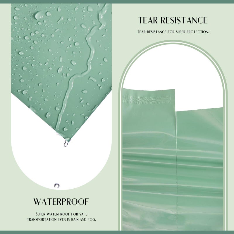 Metronic Large Poly Mailers 14.5x19 50PC  Waterproof Shipping Bags for Clothing  Tear-resistant Shipping Supplies for Small Business  Strong Ahensive Self Seal Mailing envelopes in Grayed Jade Green - Image 2